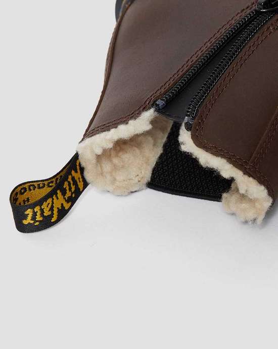 Botas Dr. Martens 2976 Leonore Faux Fur Lined Niña Marrom MX-15973